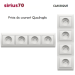 Prise Française quadruple 70CBR