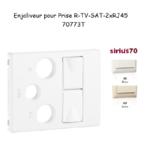 Enjoliveur pour prise R TV SAT 2xRJ45 Sirius 70773T