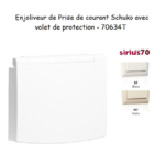 Enjoliveur pour prise de courant schuko avec volet de protection Sirius 70634T