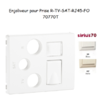 Enjoliveur pour prise R TV SAT RJ45 Fibre Optique Sirius 70770T