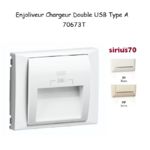 Enjoliveur pour double chargeur usb Sirius 70673T