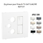 Enjoliveur pour prise mixte R-TV-SAT-2xRJ45 Apolo5000 50773T