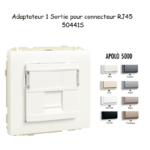 Adaptateur avec 1 module 1 sortie pour connecteur RJ45 Apolo 50441S
