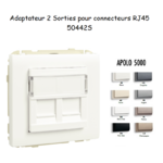Adaptateur avec 1 module 2 sorties pour connecteurs RJ45 Apolo 50442S