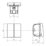 Dimensions interrupteur Quadro45 2 modules efapel