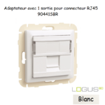 Adaptateur avec 1 module 12 sortie pour connecteur RJ45 Logus 90441SBR Blanc