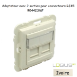 Adaptateur avec module 2 sorties pour connecteur RJ45 Logus 90442SMF Ivoire