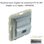 Enjoliveur pour Coupleur de connecteurs FO SC APC Simplex ou LC Duplex Logus 90449SAl Alumine