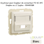 Enjoliveur pour Coupleur de connecteurs FO SC APC Simplex ou LC Duplex Logus 90449SBR Blanc