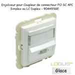 Enjoliveur pour Coupleur de connecteurs FO SC APC Simplex ou LC Duplex Logus 90449SGE Glace