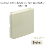 Enjoliveur pour Prise de courant schuko avec volet de protection Logus 90634TMF Ivoire