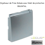 Enjoliveur pour Prise de courant schuko avec volet de protection Logus 90634TAL Alumine