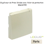 Enjoliveur pour Prise de courant schuko avec volet de protection Logus 90634TPE Perle