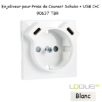 enjoliveur prise schuko avec usb C+C LOGUS 90637TBR
