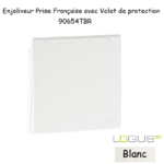 Enjoliveur pour Prise de courant française avec volet de protection Logus 90654TBR Blanc