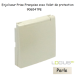 Enjoliveur pour Prise de courant française avec volet de protection Logus 90654TPE Perle