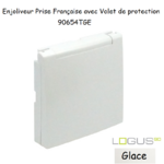 Enjoliveur pour Prise de courant française avec volet de protection Logus 90654TGE Glace