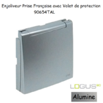 Enjoliveur pour Prise de courant française avec volet de protection Logus 90654TAL Alumine