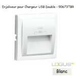 Enjoliveur pour double chargeur usb LOGUS 90673TBR Blanc