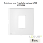 Enjoliveur pour prise informatique RJ45 LOGUS 90751TBR Blanc