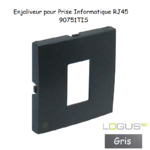 Enjoliveur pour prise informatique RJ45 LOGUS 90751TIS Gris