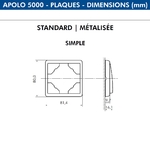 Dimensions plaque simple APOLO