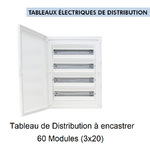 60080 2AB tableau de distribution à encastrer complet 80 modules