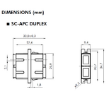 Coupleur de Connecteur Fibre optique Duplex SC APC 82211 Dimensions