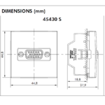 Prise de données VGA 45430 Dimensions