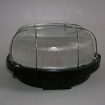 Applique hublot PVC Série 55 Noir Grille métallique-1