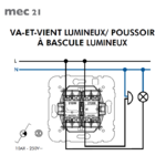 Mécanisme Va-et-Vient-Poussoir Lumineux - 21208 schéma