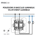 Mécanisme Poussoir-Va-et-VientLumineux - 21209 schéma