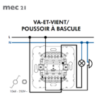Mécanisme Poussoir-Va-et-Vient - 21158 schéma