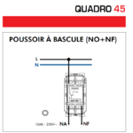 Poussoir à Bascule NO + NF Quadro 45150S 45166S Schéma