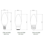 Dimensions lampe LED Flamme de GE-lighting