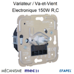 Mécanisme variateur va-et-vient électronique pour lampes basse consomation 150W R C mec 21215
