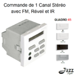 Commande de 1 canal Stéréo avec FM, Réveil et IR 2 modules quadro45 45370S