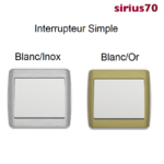 Interrupteur Simple Métal Blanc Sirius70