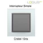 Interrupteur simple crystal gris logus90