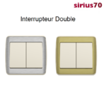 Interrupteur Double Métal ivoire Sirius70