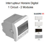 Interrupteur Horaire Digital 1 Circuit 2 modules Quadro 45041S