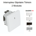 Interrupteur Bipolaire témoin 2 modules Quadro 45023S