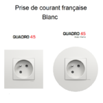 Prise de courant Française Complet Quadro45 Blanc