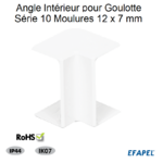 Angle Intérieur pour goulotte série 10 Moulures 12x7 10012ABR