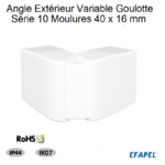 Angle extérieur variable pour goulotte série 10 Moulures 40x16 10066ABR