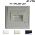 Prise double usb standard ou mat Apolo 5000