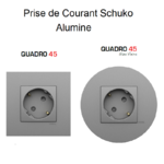 Prise de courant Schuko Complet Quadro45 Alumine