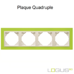 Plaque Quadruple animato logus90 efapel 90940TDG Vert Glace