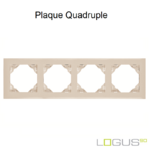 Plaque Quadruple base logus90 efapel 90940TMF Ivoire