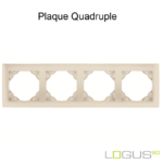 Plaque Quadruple aquarella logus90 efapel 90940TPE Perle